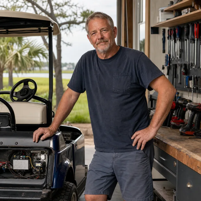 Experienced local golf cart technician near Hobcaw Creek in Mount Pleasant